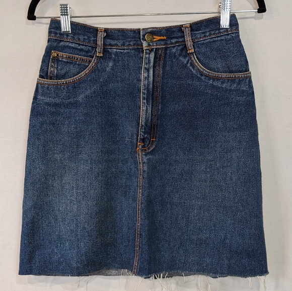Vintage Giano High Rise 100% Cotton Cut Off Denim Skirt Size 6 - Picture 10 of 11